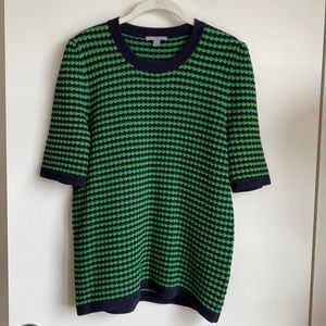 COS Navy & Kelly Green Short Sleeved Sweater